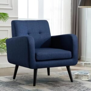 Blue Fabric Accent Chair for Living Room